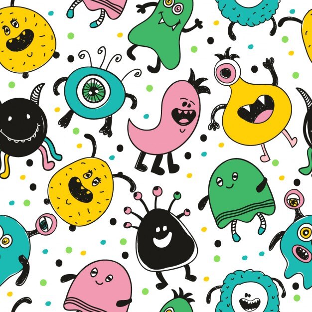 Funny monster pattern