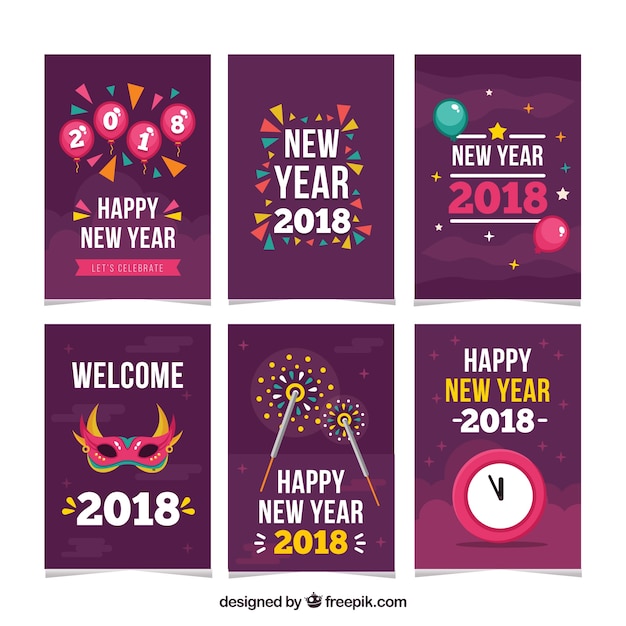 Забавные новогодние карты 2018 года