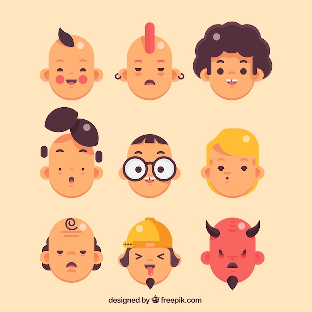 Funny pack of people emoticons
