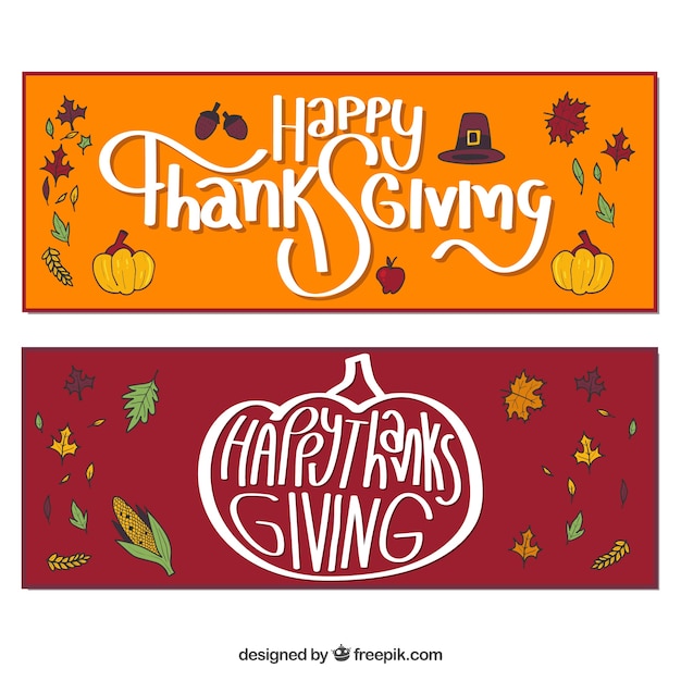 Funny pack of thanksgiving banners