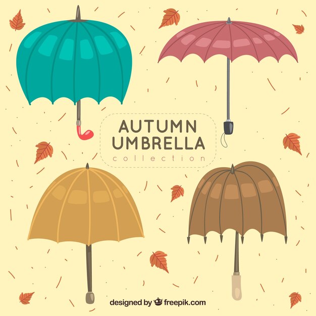 Funny pack with variety of umbrellas