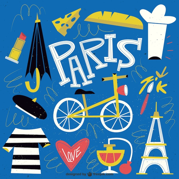 Free vector funny paris illustration