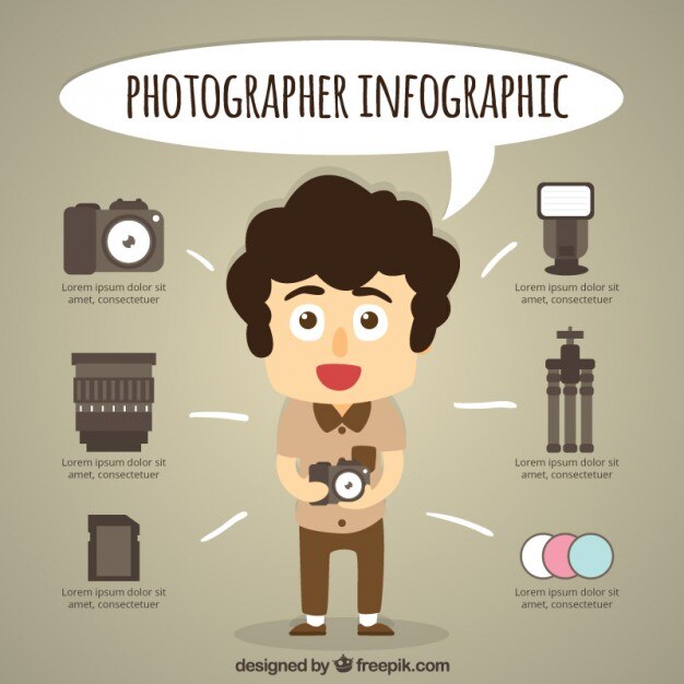 Free Vector funny photographer infography