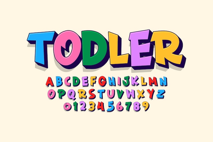 Free Vector funny and playful comic or cartoon alphabet design