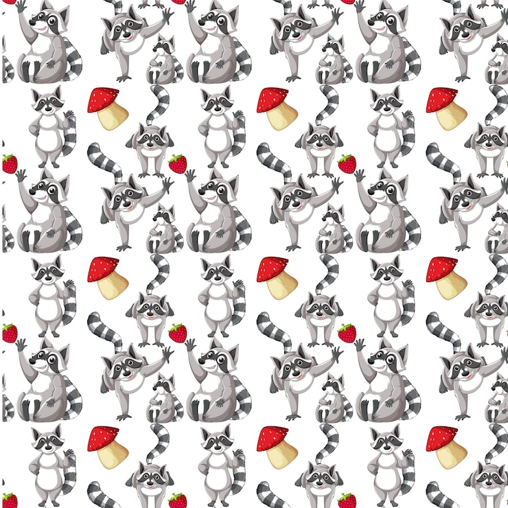 Free Vector funny raccoon on white background element