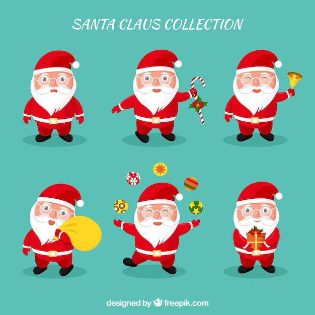 Free vector funny santa character collection