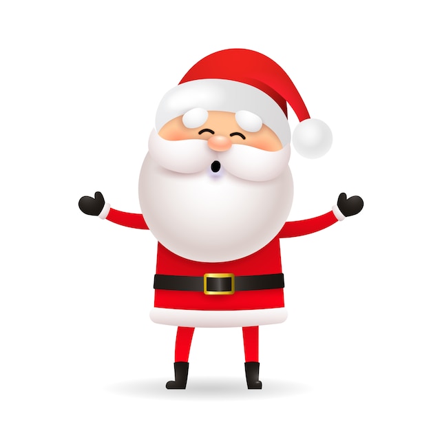 Free vector funny santa claus celebrating christmas