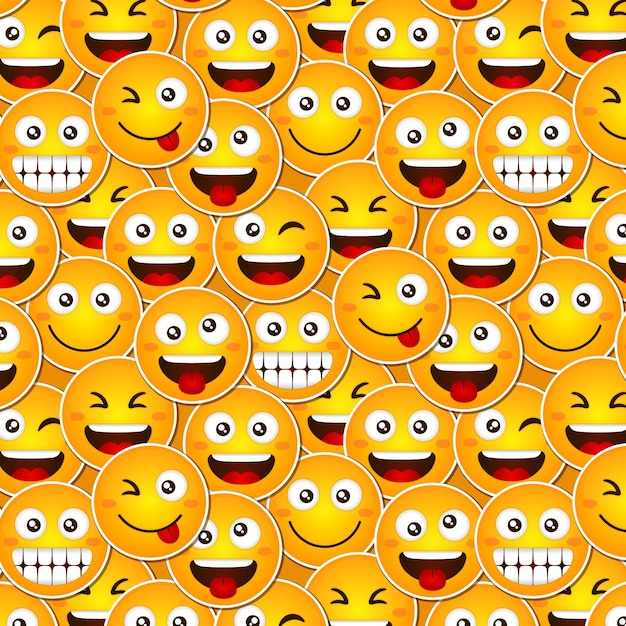 Funny smile emoticons pattern