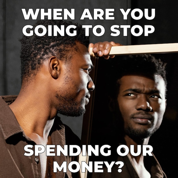 Free vector funny spending money meme