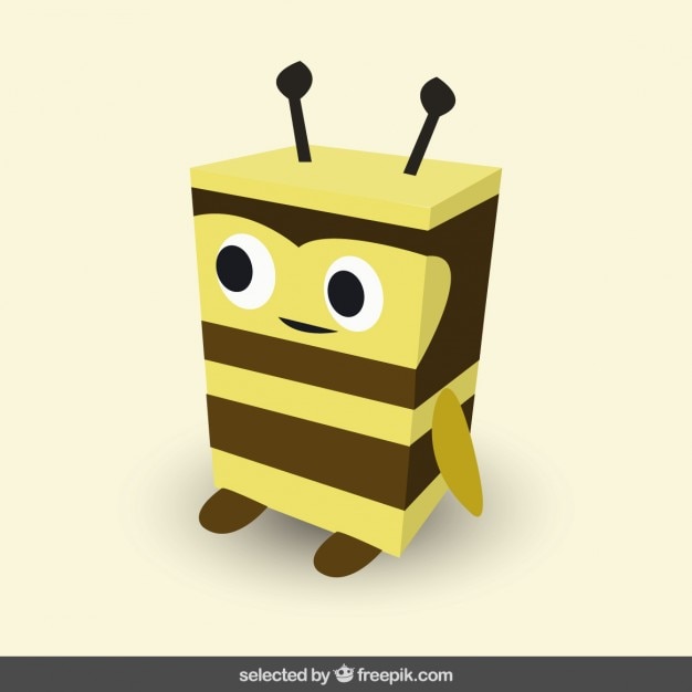 Free vector funny squared bee