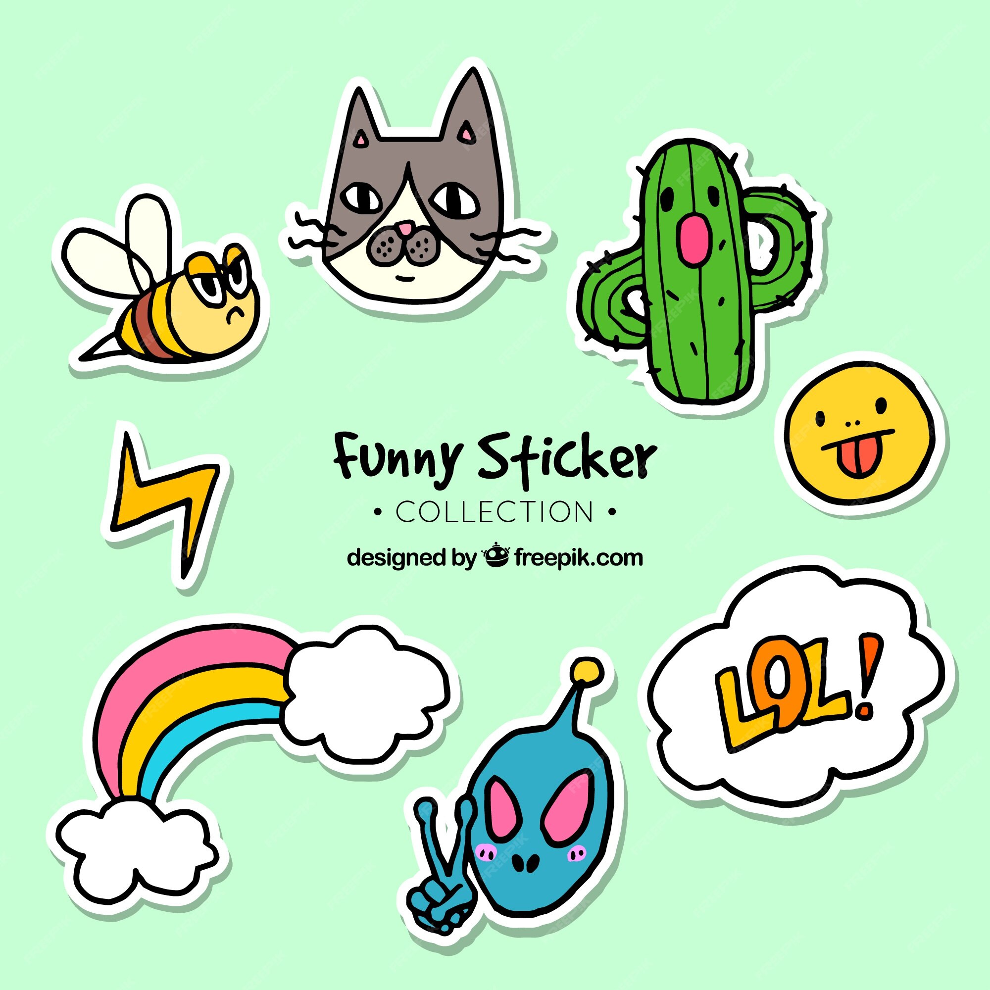 Kawaii stickers Vectors & Illustrations for Free Download