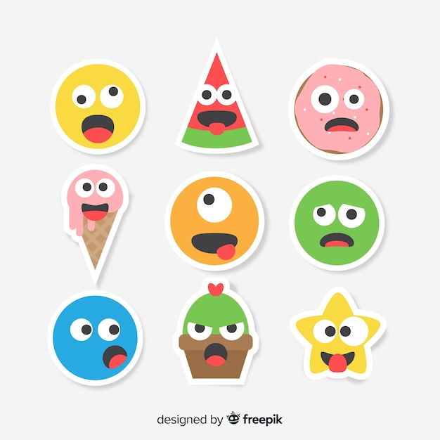 Free vector funny sticker collection