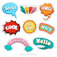 Free vector funny stickers collection