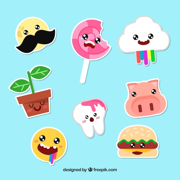Kawaii stickers Vectors & Illustrations for Free Download