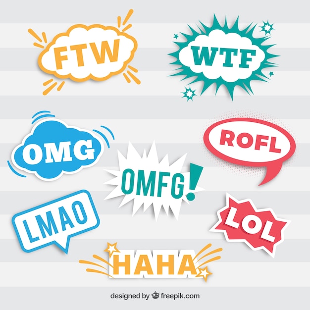 Free vector funny stickers with messages