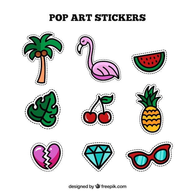 Free vector funny stickers with original style