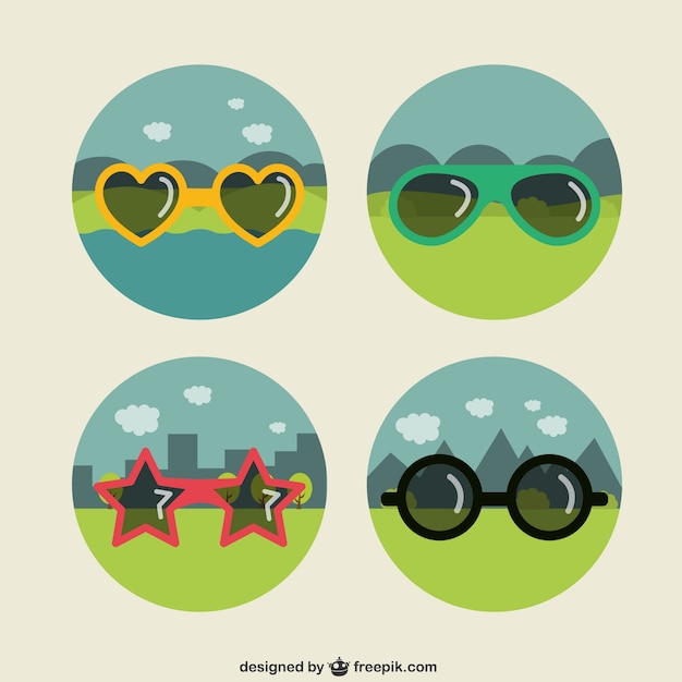 Free vector funny sunglasses collection