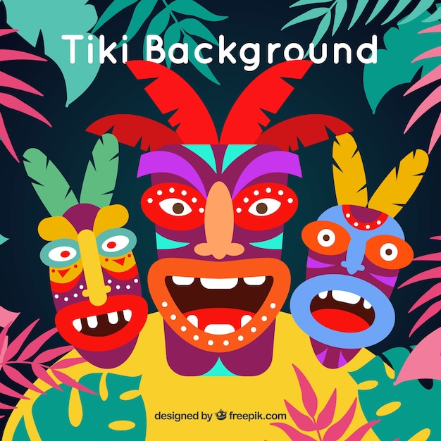 Free vector funny tiki background