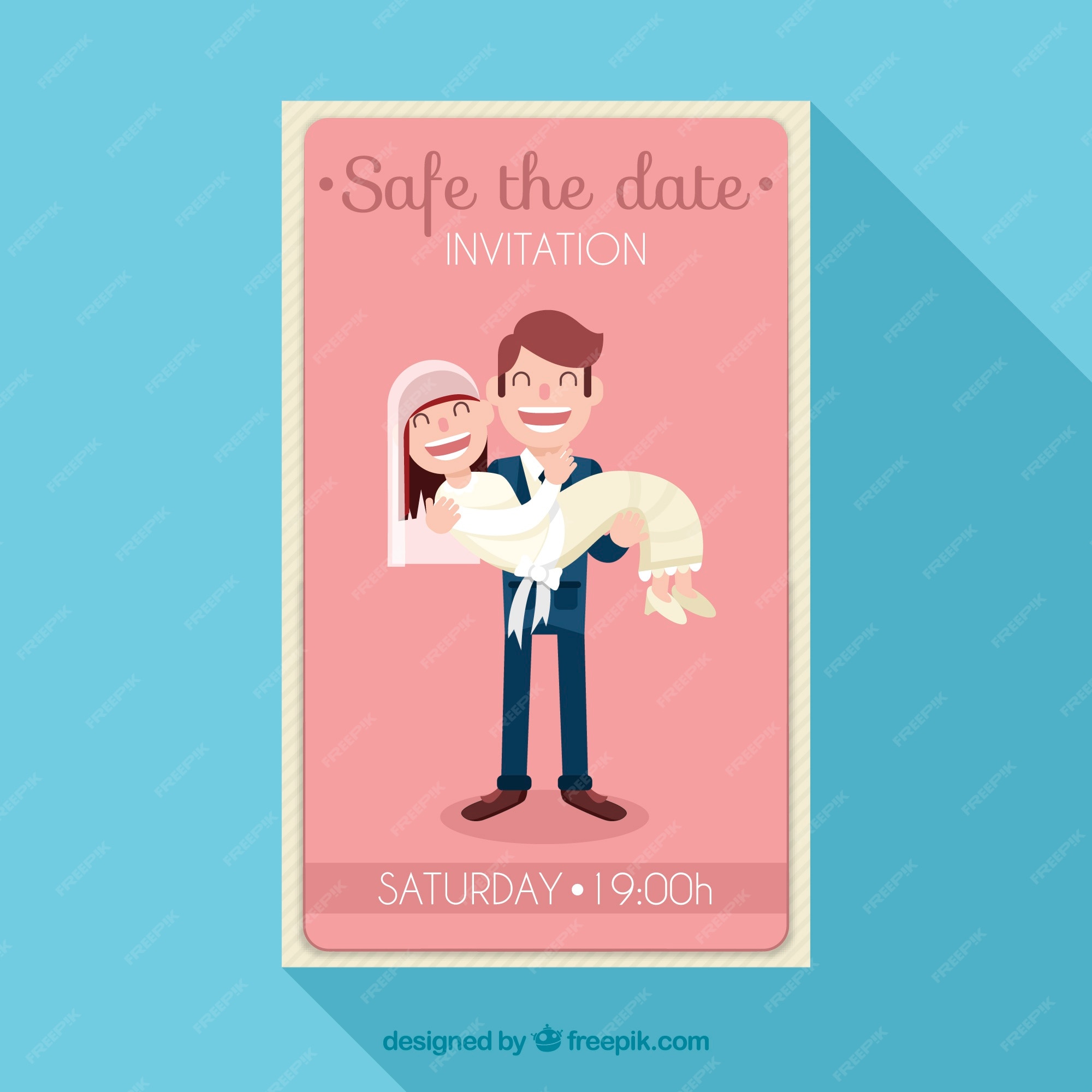 Free Vector | Funny wedding card Free Vector | Funny wedding card