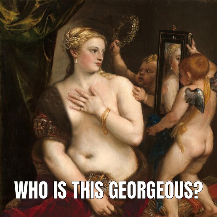 Free Vector funny who is this gorgeous? meme
