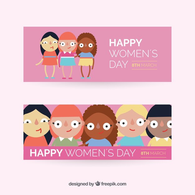 Free vector funny woman day banners