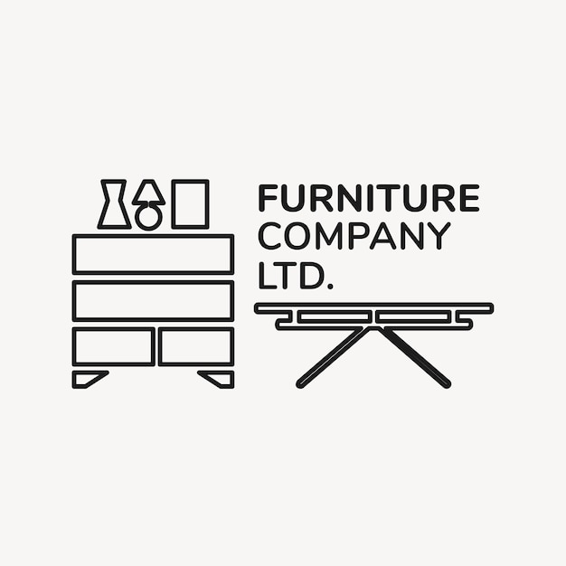 Free vector furniture company logo, business template for branding design xx, home interior