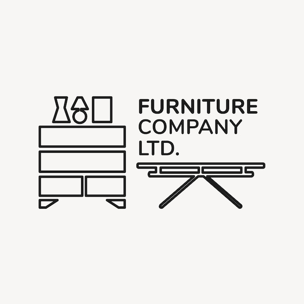 家具会社のロゴ、ブランディングデザインxxのビジネステンプレート、ホームインテリア