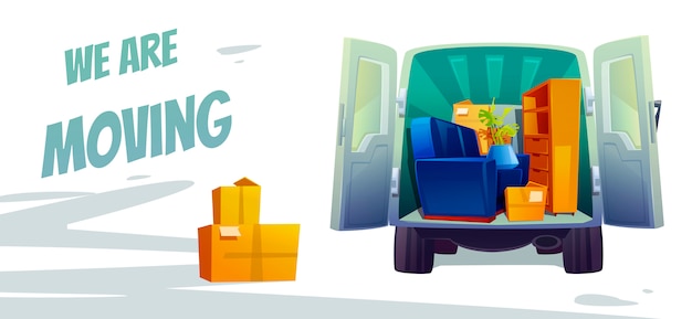 Free vector furniture delivery, moving house service poster