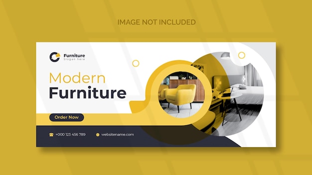 Free vector furniture facebook cover and web banner template