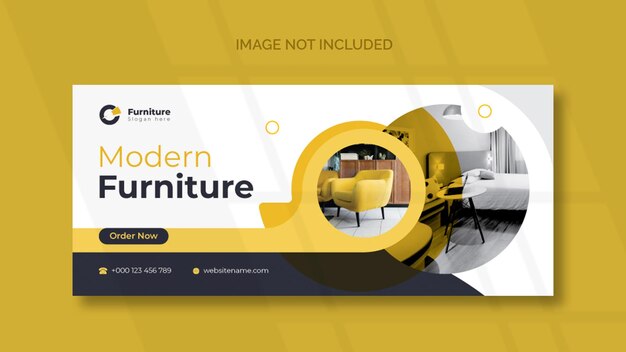 家具のFacebookカバーとWebバナーテンプレート