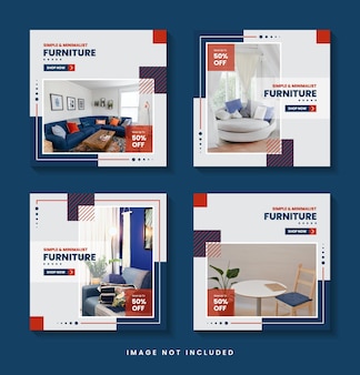 Furniture instagram social media post template