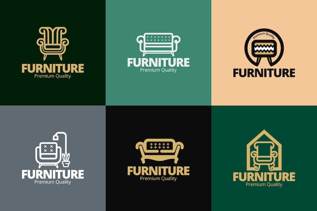 Концепция коллекции логотипов мебели