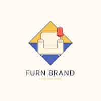 Free vector furniture logo concept with armchair