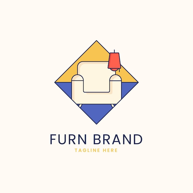 Furniture logo concept with armchair