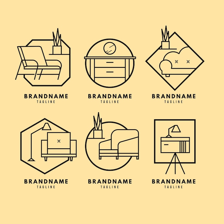 Free Vector furniture logo pack