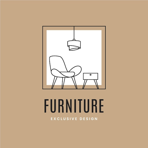 Free vector furniture logo with minimalist elements