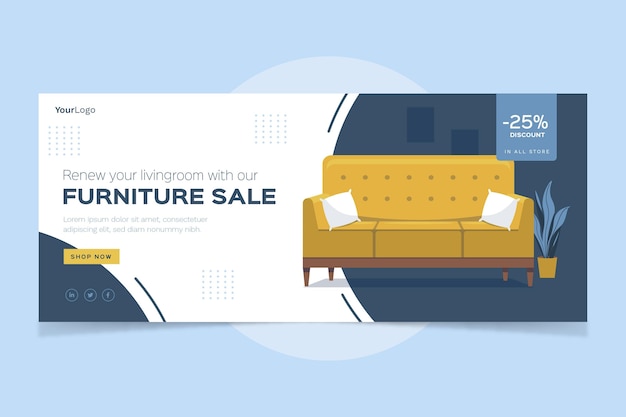 Furniture sale banner template