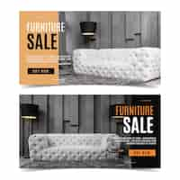 Free vector furniture sale banners collection with image