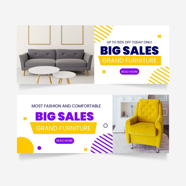 Furniture sale banners template