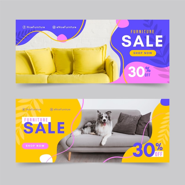 Furniture sale banners with photo