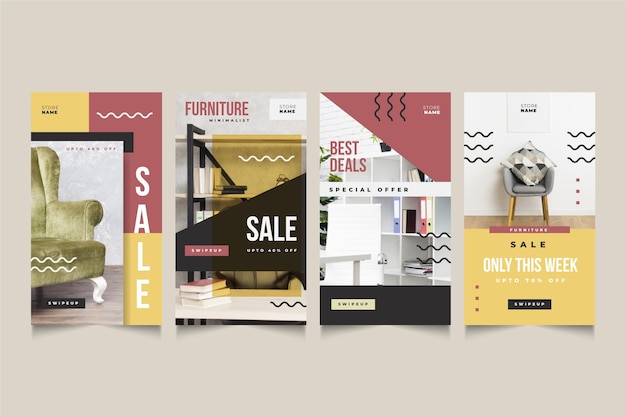 Furniture sale ig stories pack with image