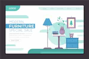 Free vector furniture sale landing page