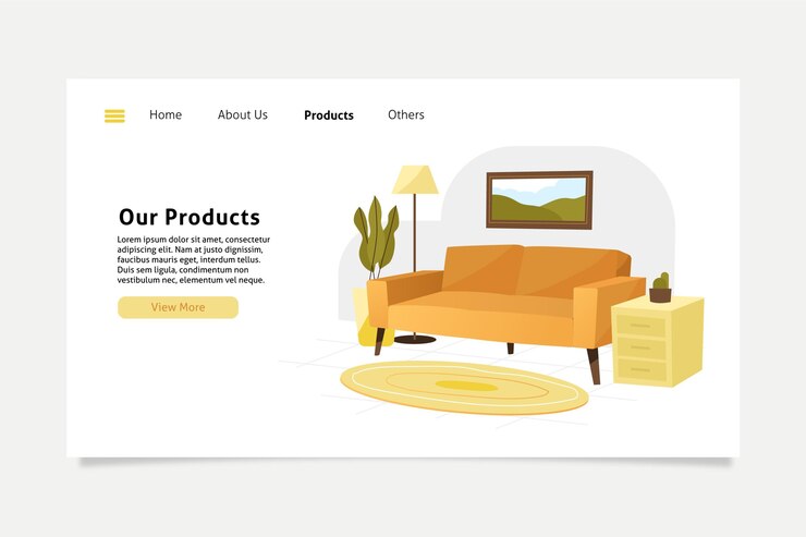 Free Vector furniture sale landing page