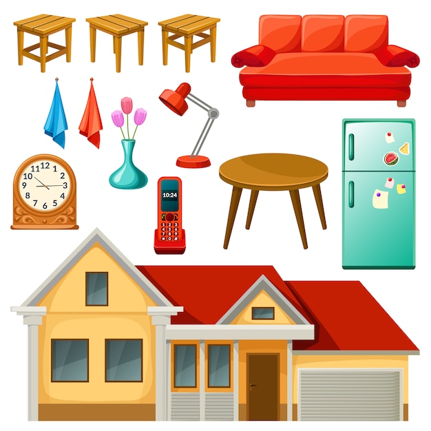 Household items stock vector. Illustration of house, letter - 8649725