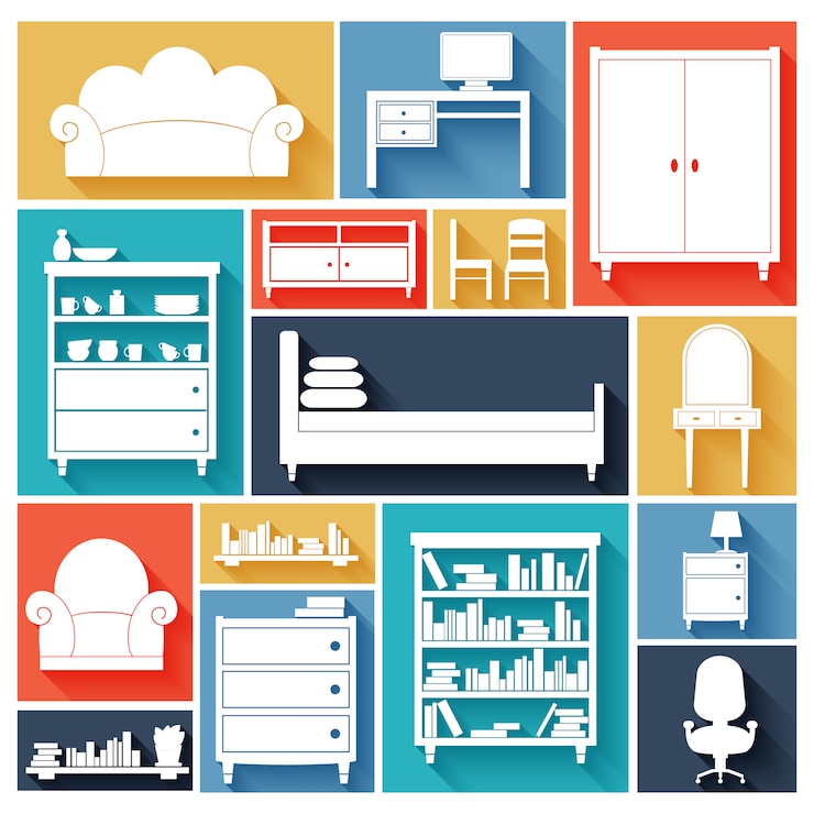 Free Vector furniture silhouettes set