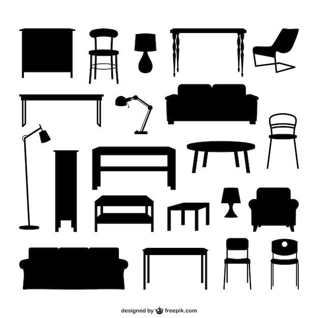 Free vector furniture silhouettes