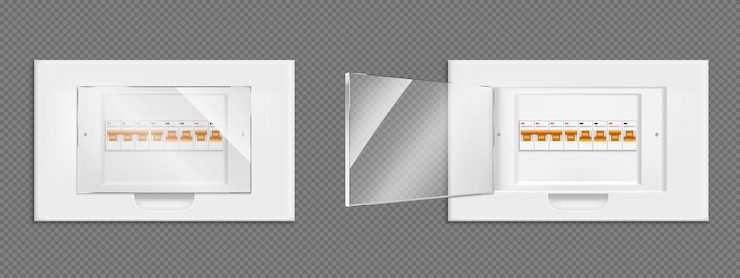 Free Vector fuse box, electrical panel with switchers, vector