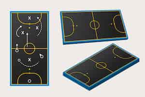 Free vector futsal field in different perspectives