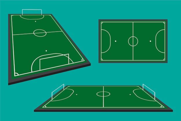 Free vector futsal field in different perspectives