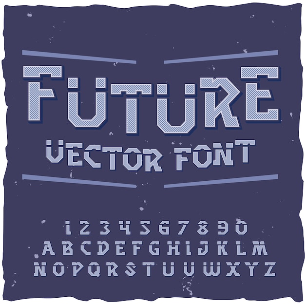 Future background with retrofuturism font elements  digits and letters with text label  illustration